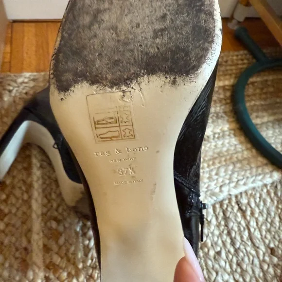 Rag & Bone Black Patent Leather Ellis Booties